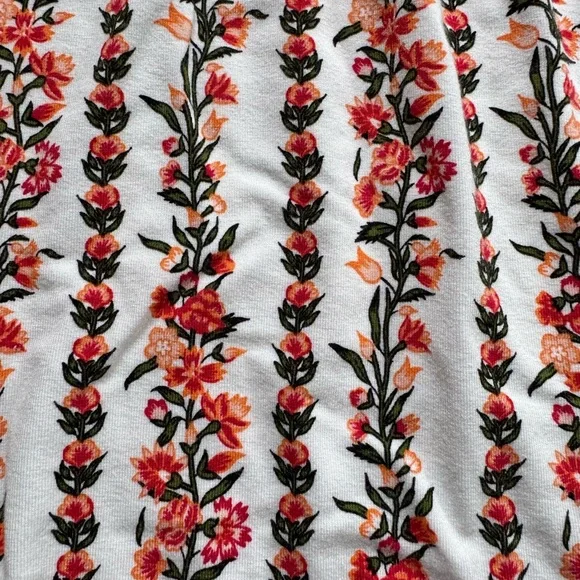 Ann Taylor White and Orange Puff Sleeve Ruched Blouse - Picture 5 of 5